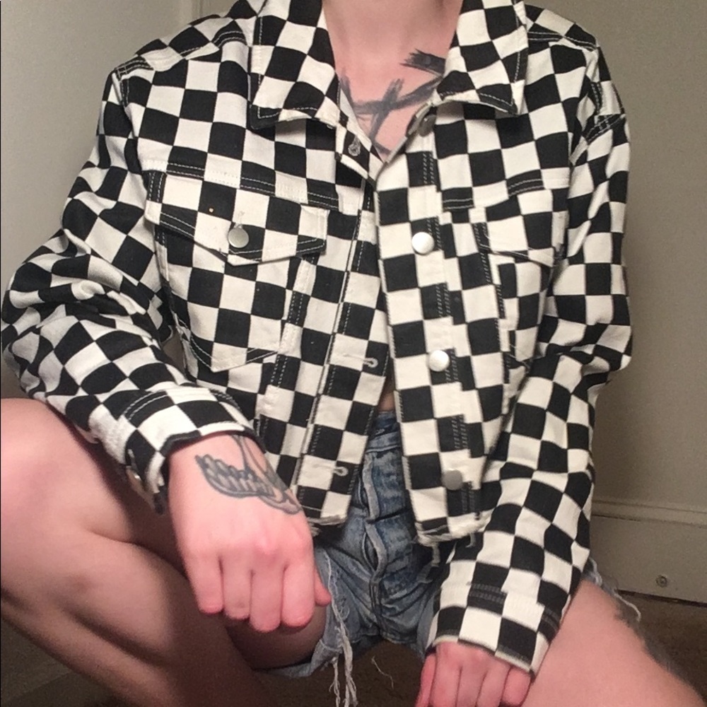 Checkered Jean Jacket